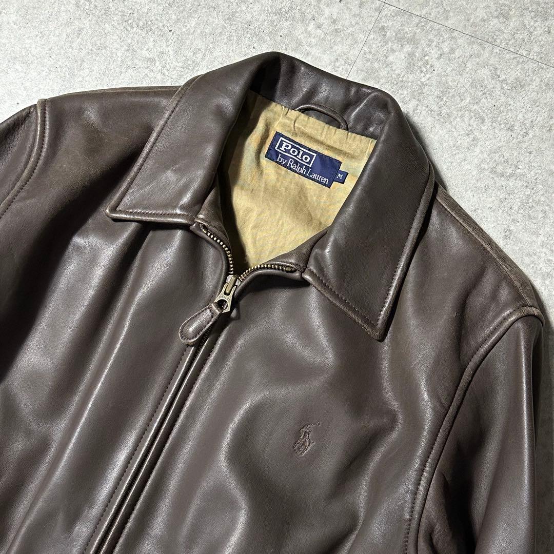 Polo Ralph Lauren ラムレザー ジャケット ブラウン M