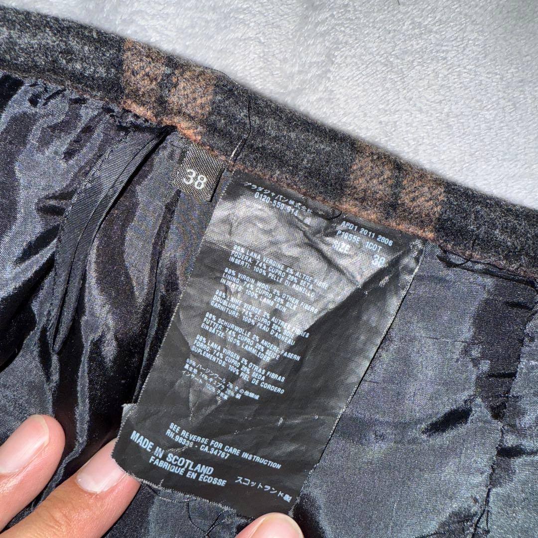 PRADA ウールチェックスカート プリーツスカート MOOD プラダ