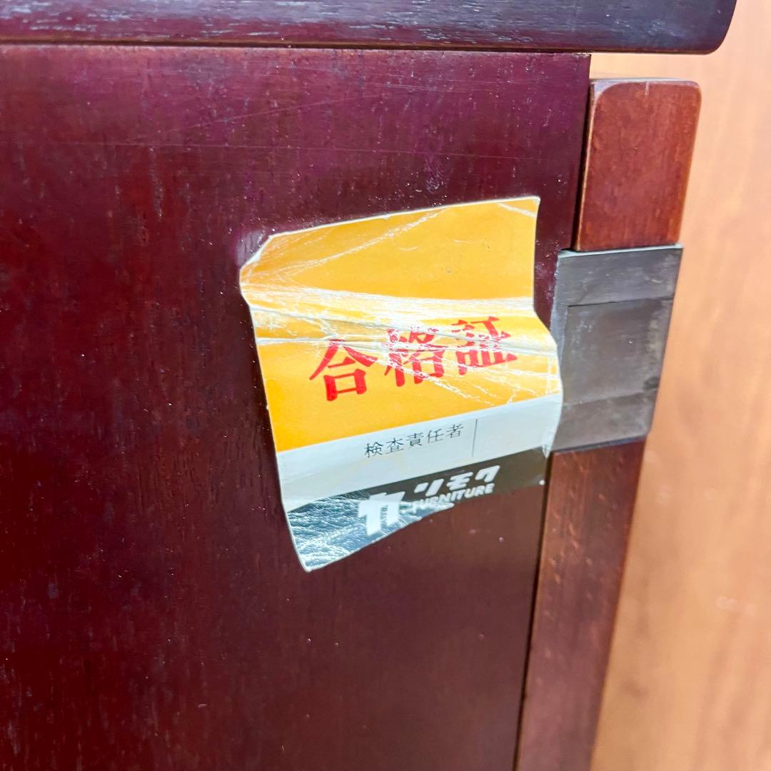 カリモク KARIMOKU コーナーキャビネット ガラス扉 木製 赤茶 オールド