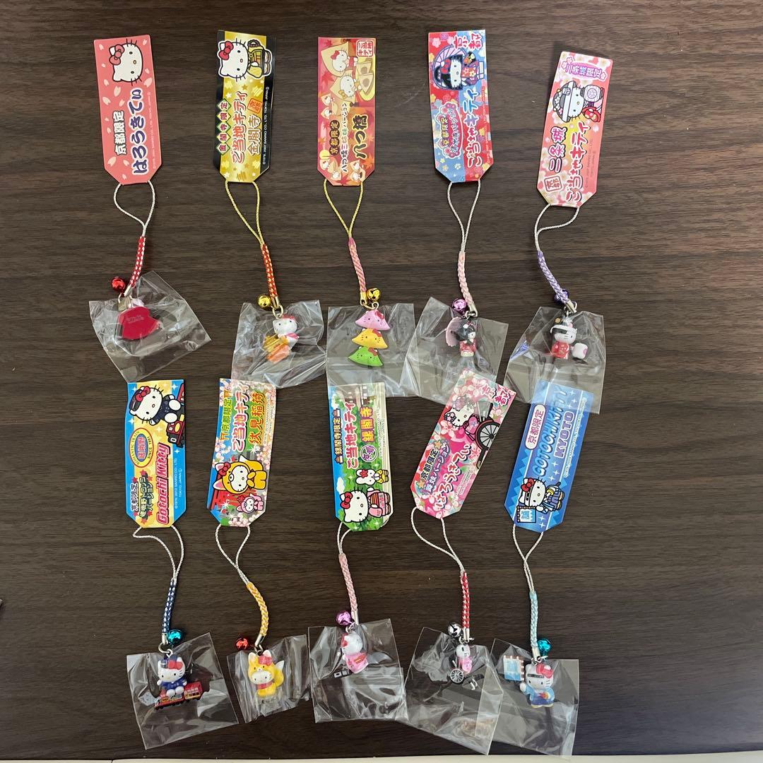 キティ根付ストラップ25個まとめ売り グアム/北海道/十勝競馬