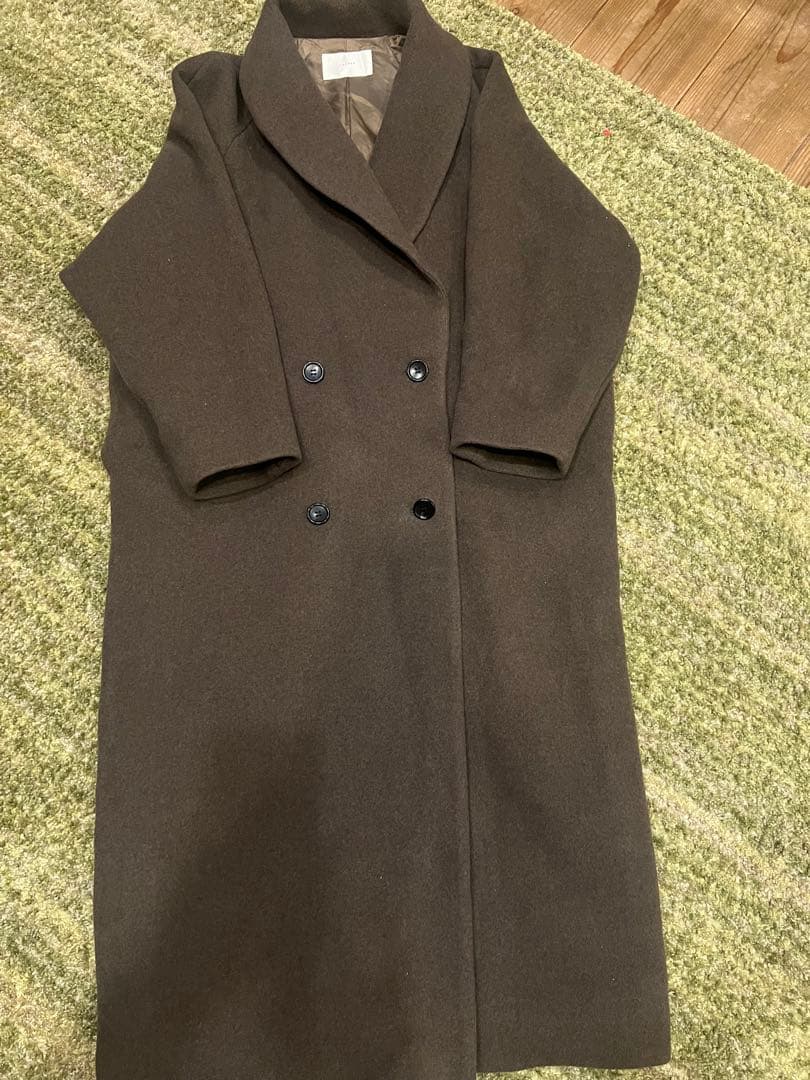 ジャケット・アウター LOUREN big shawl collar double coat