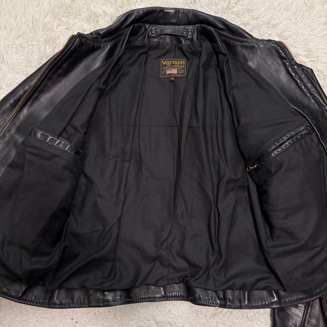 美品Lサイズ相当　VANSON シングルライダースジャケット　レザージャケット