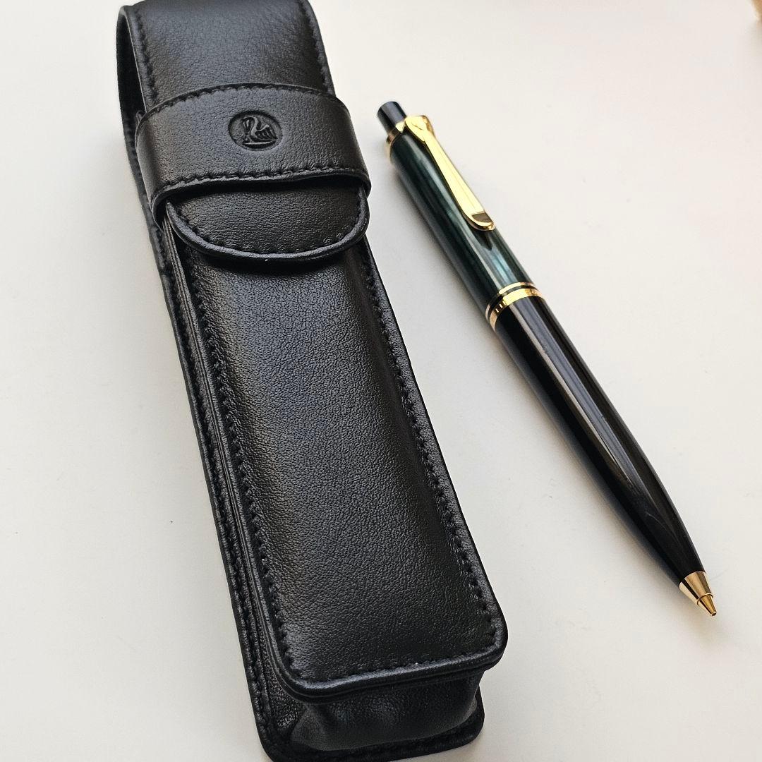 ペリカン D400 スーベレーン 緑縞 シャーペン レザーケース付き