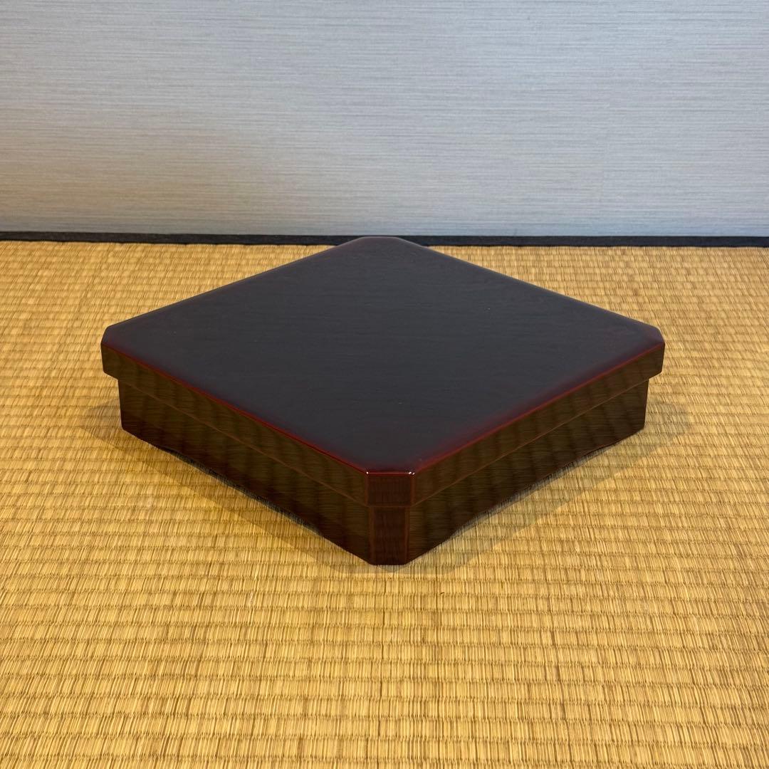 輪島塗 松華堂 溜塗 弁当箱 五段一組 共箱 美品 未使用