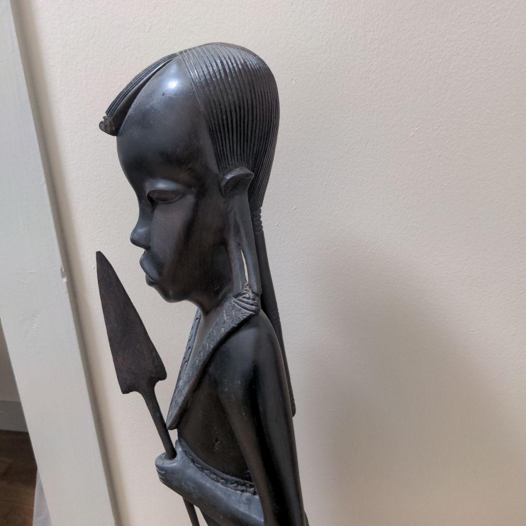 アフリカ木製人形2体