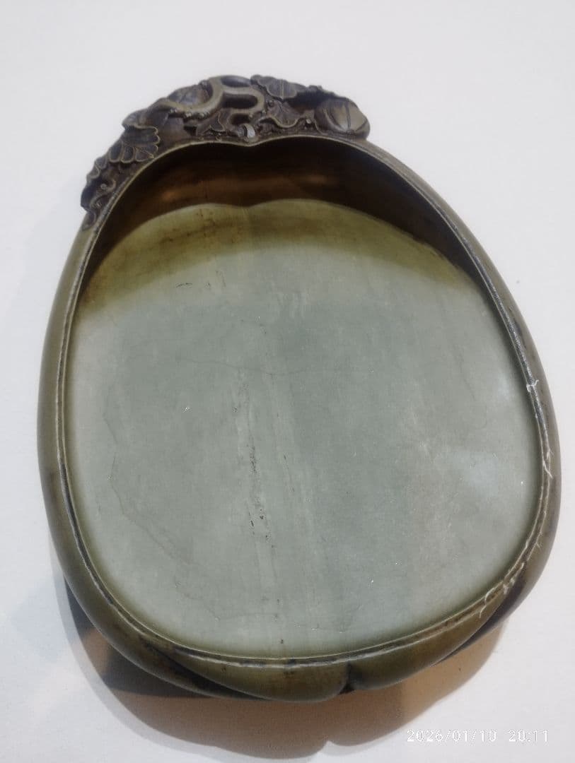 中国美術　端渓硯　緑端渓　硯　書道具