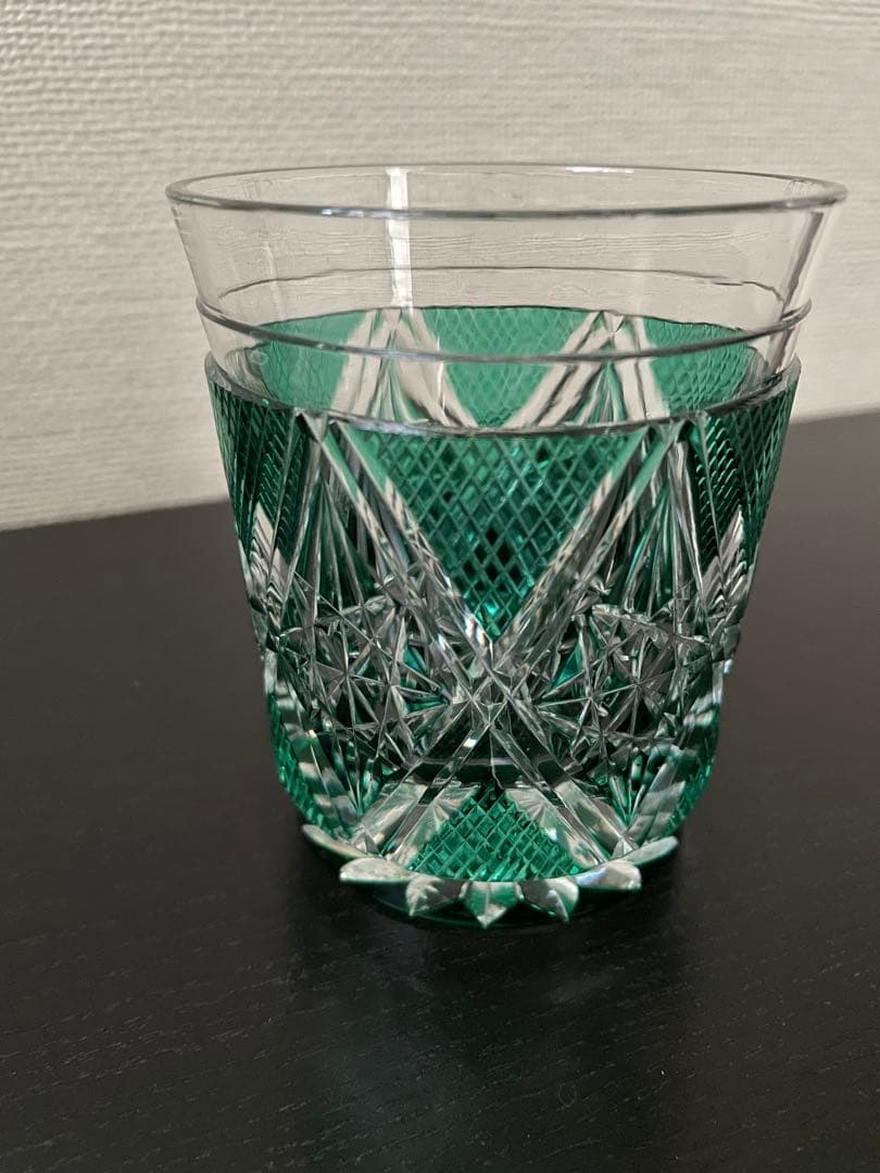 薩摩切子くもの巣タンブラー 伝統工芸品ツジガラス