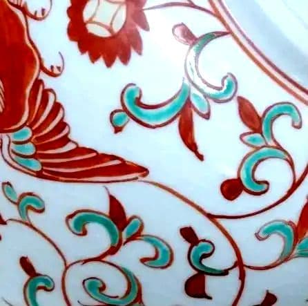 ☆ 初代 須田 菁華 赤絵 鳳凰鉢