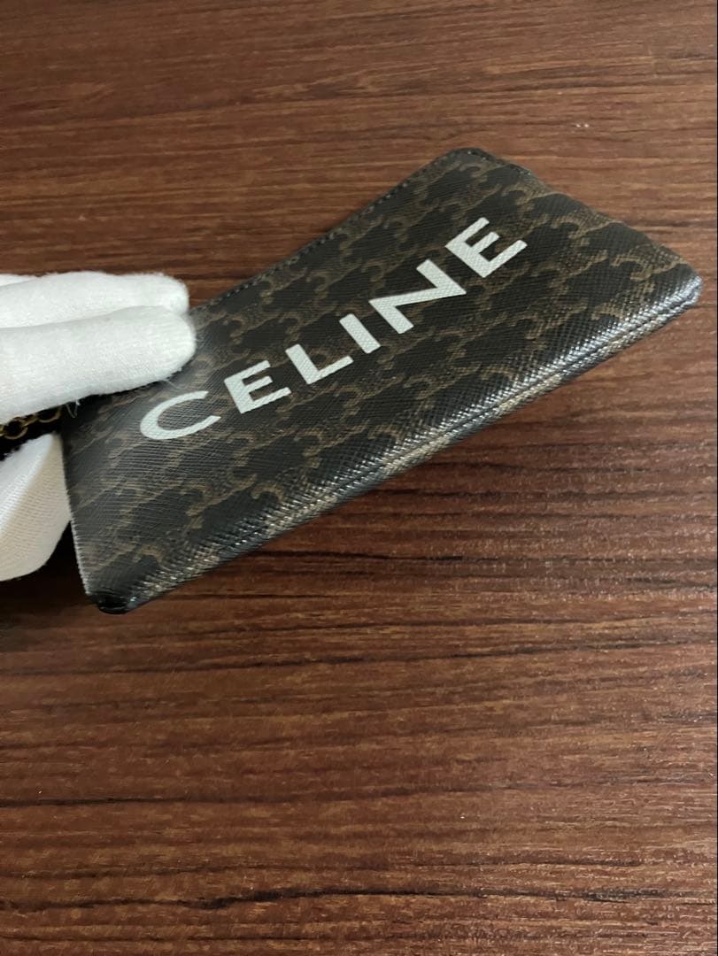 CELINE プリント入りトリオンフキャンバス ケース パスケース