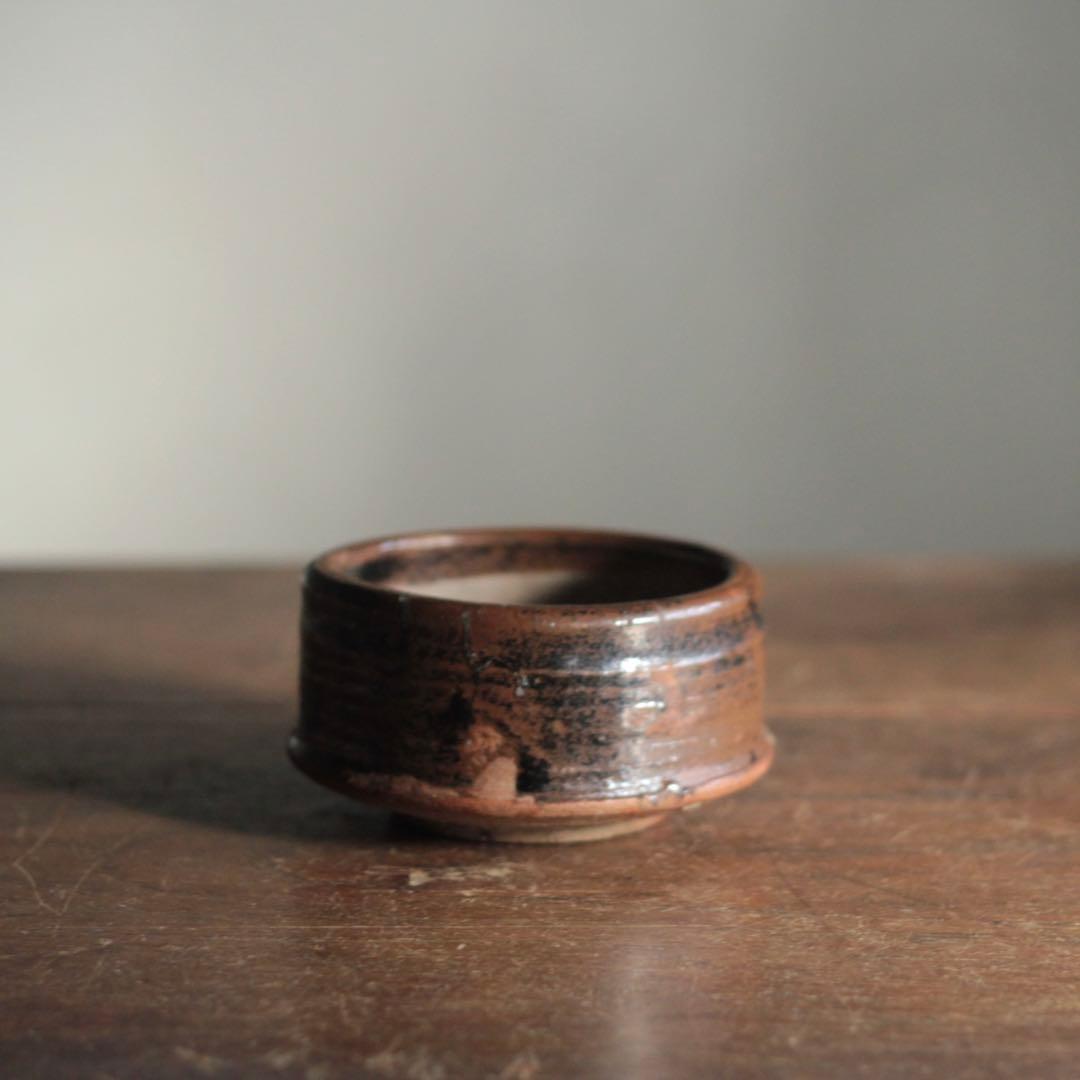 鉄釉 半筒 茶碗 野香炉 古美術 古道具 アンティーク