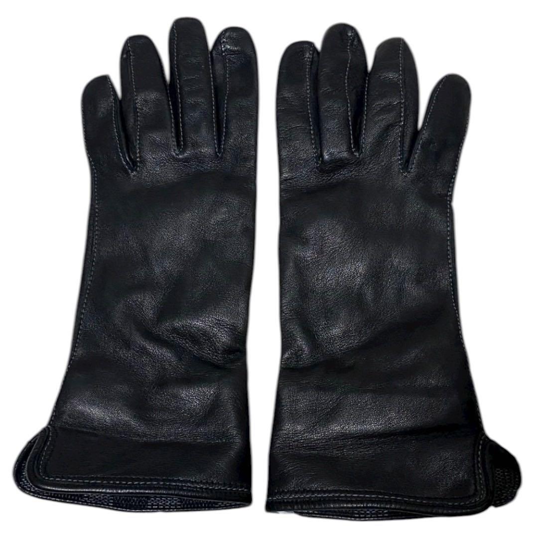 LOUIS VUITTON ダミエ柄　未革　ブラック　レザーグローブ