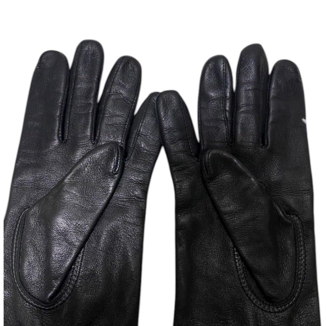 LOUIS VUITTON ダミエ柄　未革　ブラック　レザーグローブ