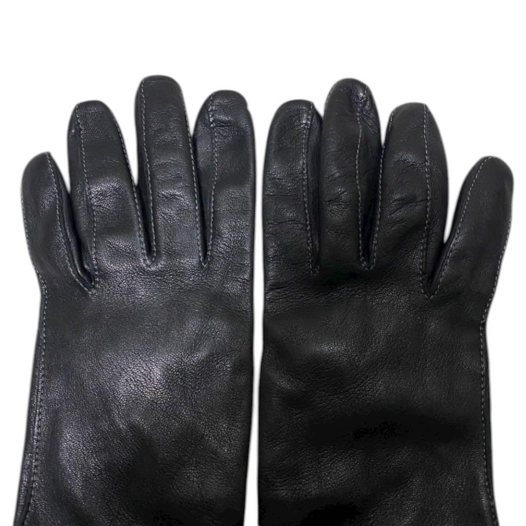 LOUIS VUITTON ダミエ柄　未革　ブラック　レザーグローブ