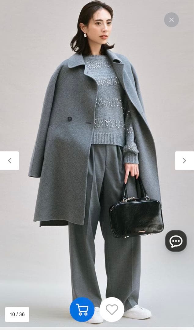 【最終値下】23区MANTECOPure リバーコート　グレー チェスターコート