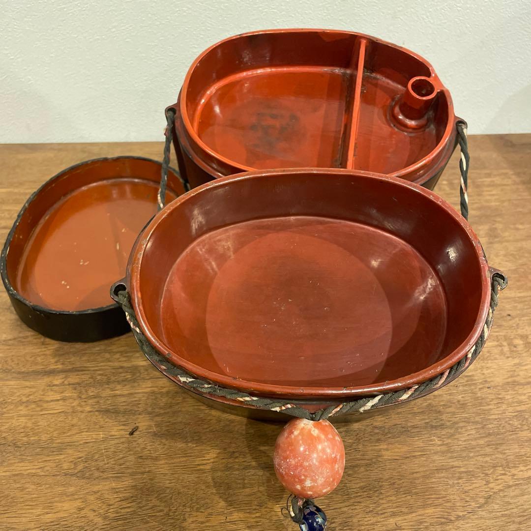 弁当箱　時代物　骨董　漆塗り　古美術　古道具