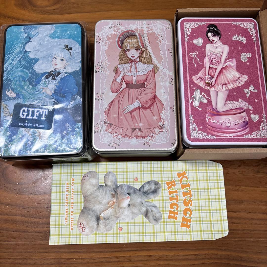 【処分価格】　人物/装飾ステッカー　ブリキ缶ケース　まとめ売り　80サイズ