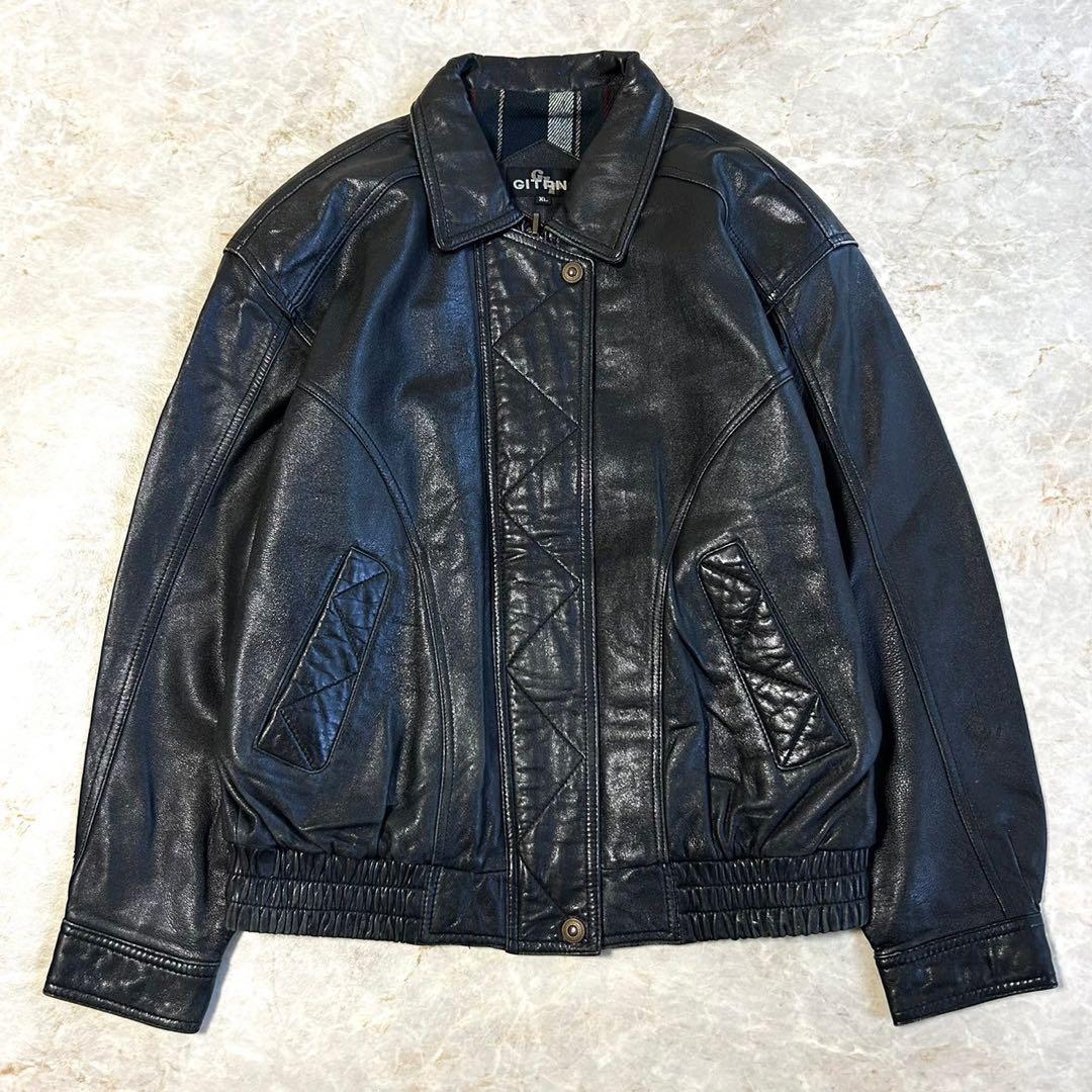 羊革 シープスキン ショート丈 レザー ボンバージャケット ブルゾン フライト