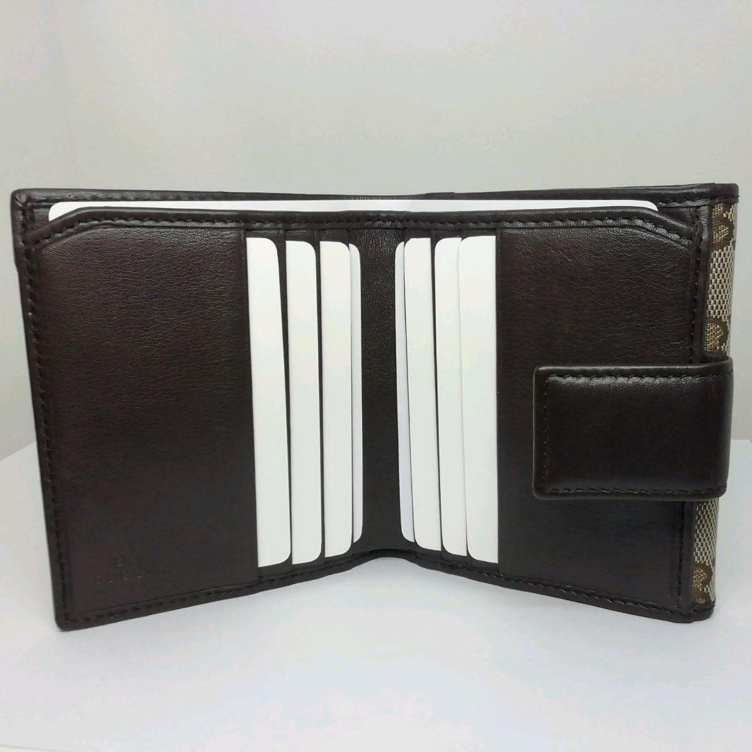 GUCCI　グッチ　GGキャンバス　ブラウン　Wホックタイプ　保存袋・付属品