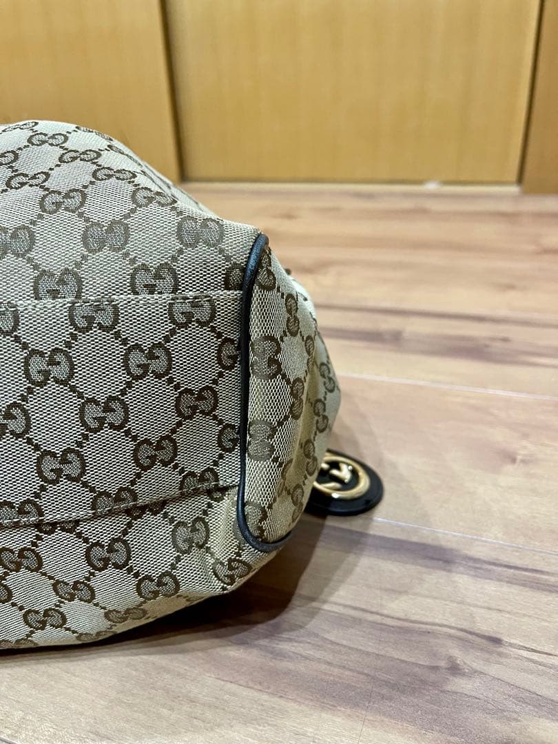 GUCCI グッチ スーキー ハンドバッグ キャンバスレザーGGモノグラム