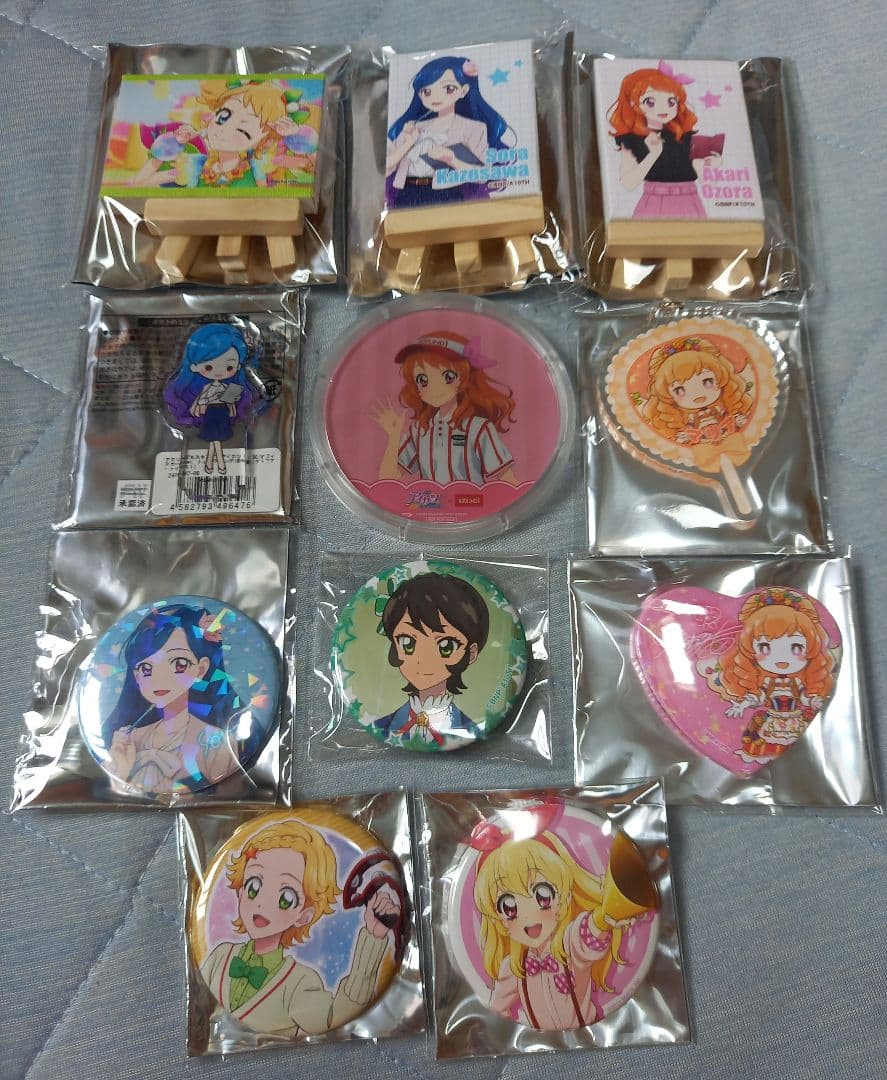 アイカツ　プレミアムレアカード　缶バッジ　ミニキャンバス　紫吹蘭
