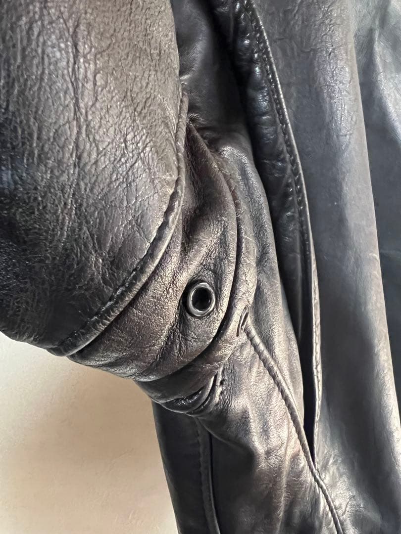 【古着】レザー シングルライダースジャケット