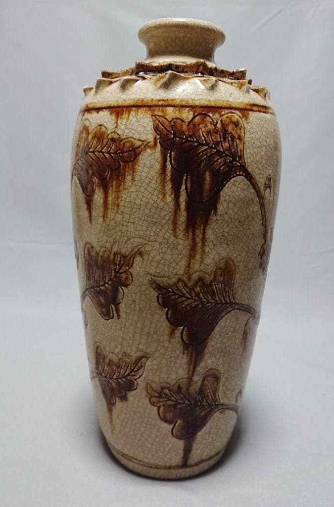 コレクター収集　安南　鉄絵芙蓉文　瓶