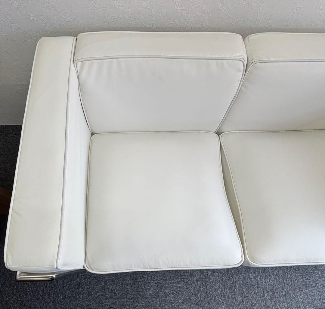 ル・コルビジェ リプロダクト 2人掛け LC2 ソファ ホワイトレザー