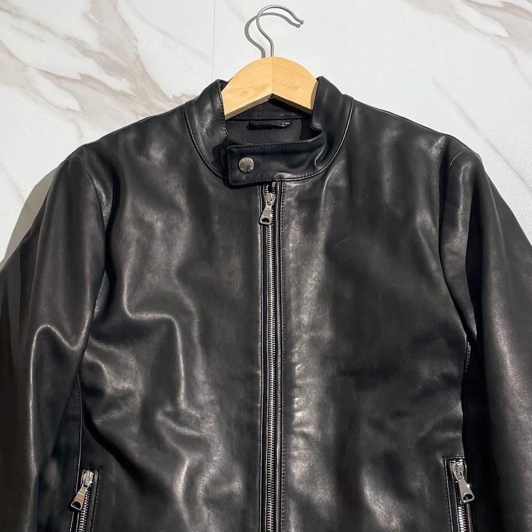 極美品✨EMMETI アンドレア シングルライダース レザージャケット S 黒