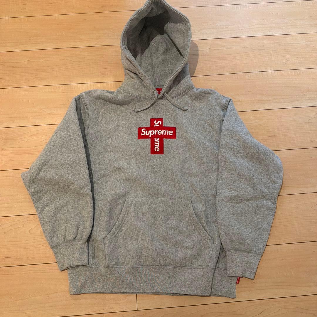 Supreme CrossBoxLogo Hooded グレーMサイズ