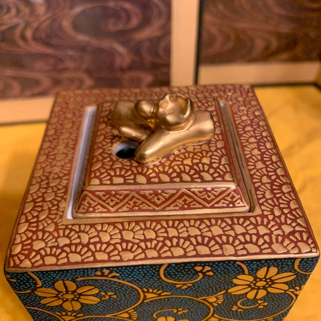 九谷　香炉　アンティーク　林伊平　1客     256