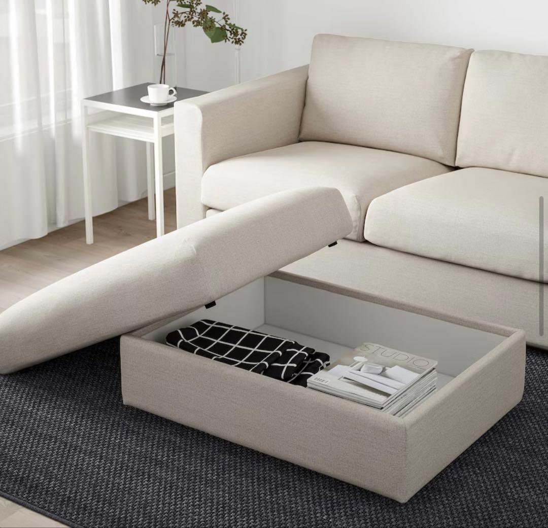 IKEA ヴィムレ VIMLE オットマン 収納付き スツール ソファ 美品