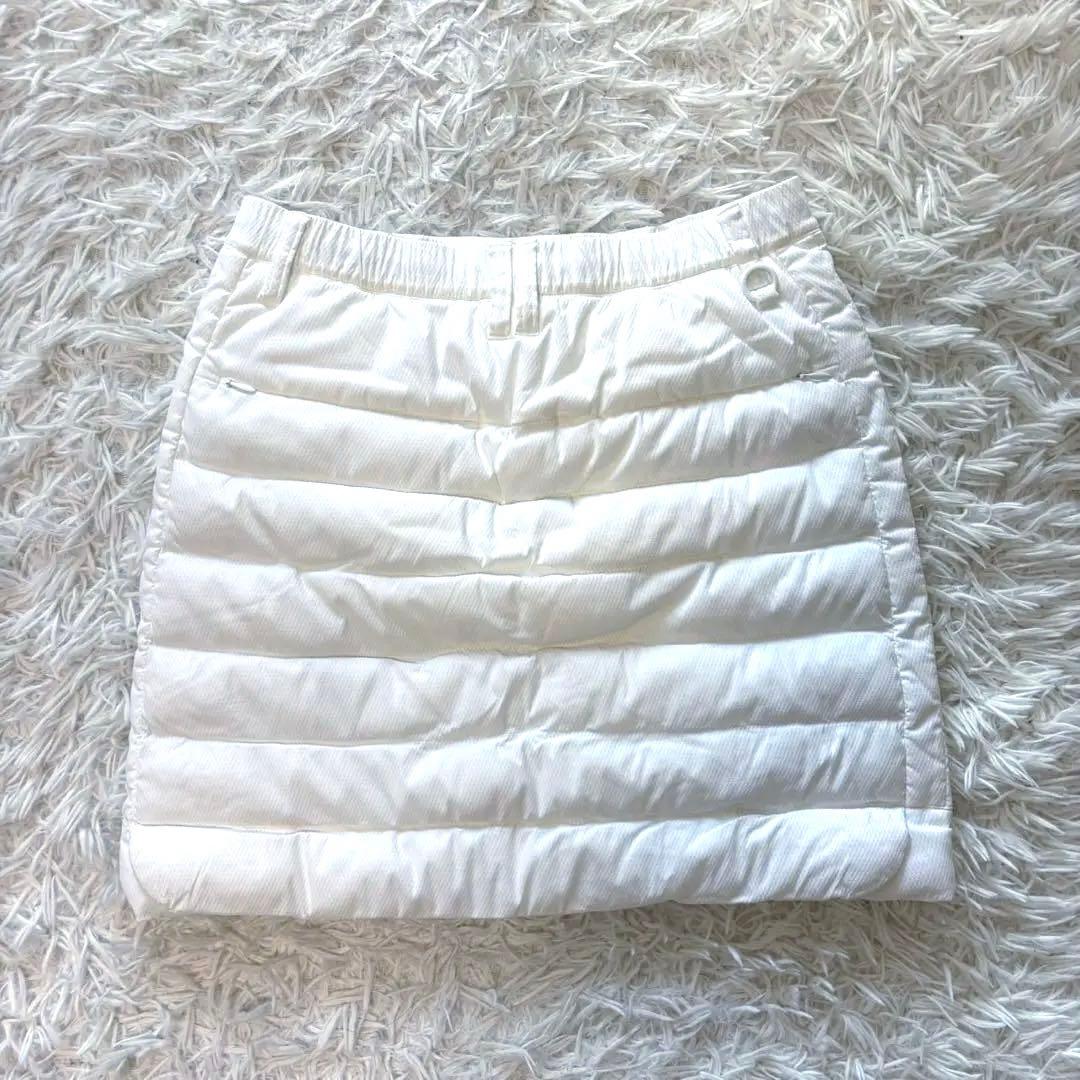 最新 パーリーゲイツ ダウン スカート 中綿 白 ゴルフ ウェア キルティング