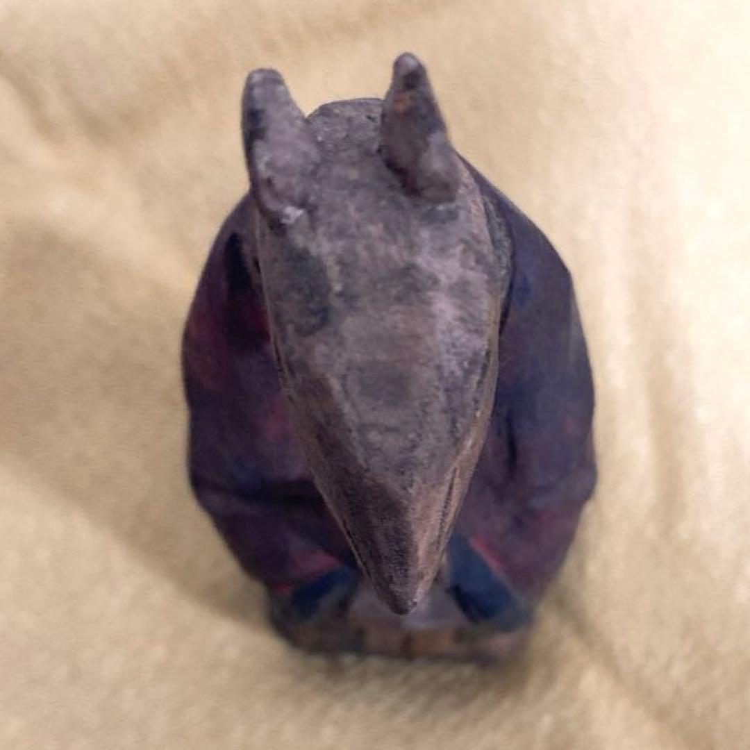 ②【貴重】獣頭人身十二支像　木彫　高さ13cm 李朝　新羅　朝鮮美術