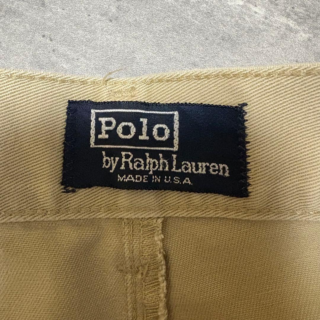 90s ポロバイラルフローレン　USA製 ポロチノ　チノパン　初期タグ　2タック
