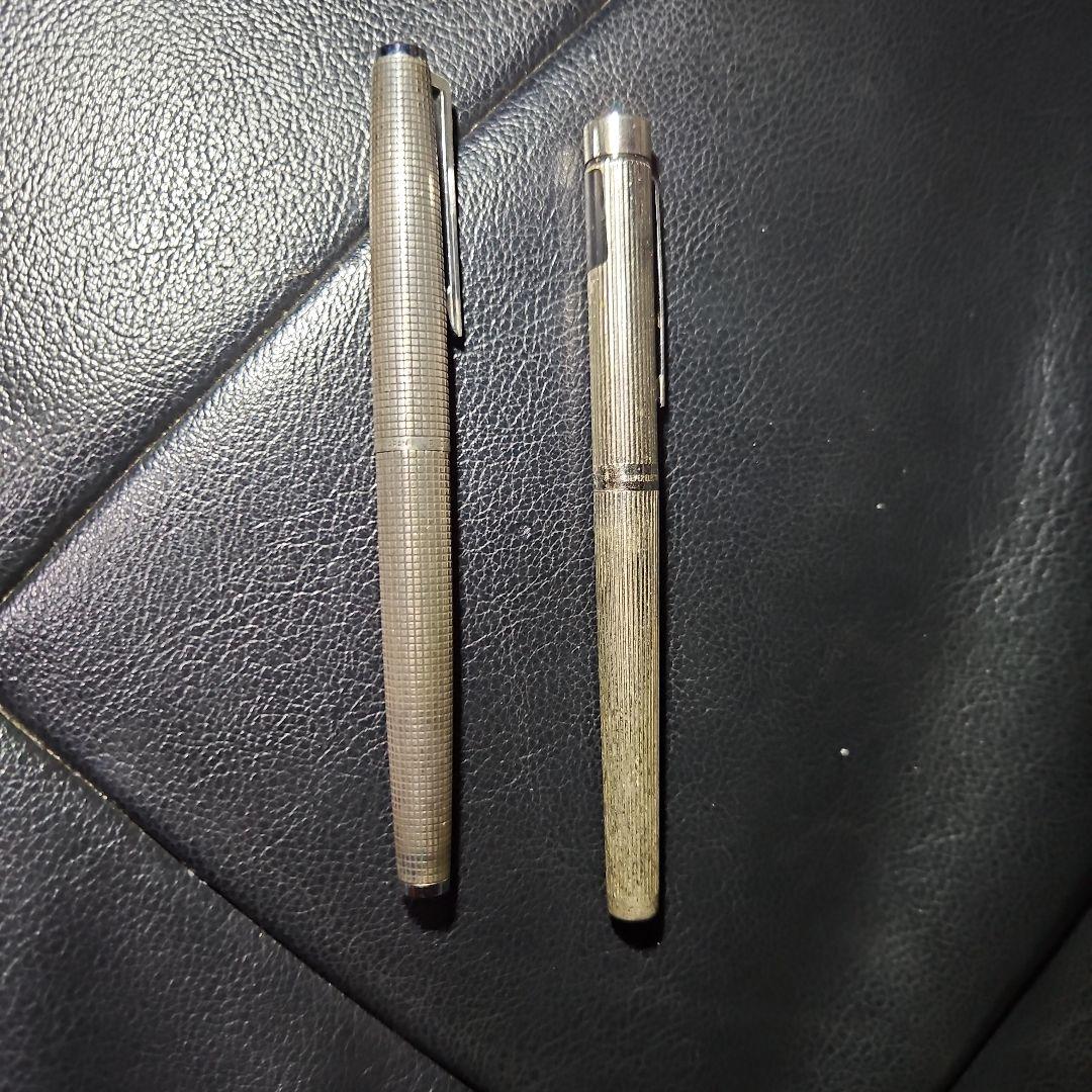 ☆希少☆シルバー ストライプ模様 万年筆