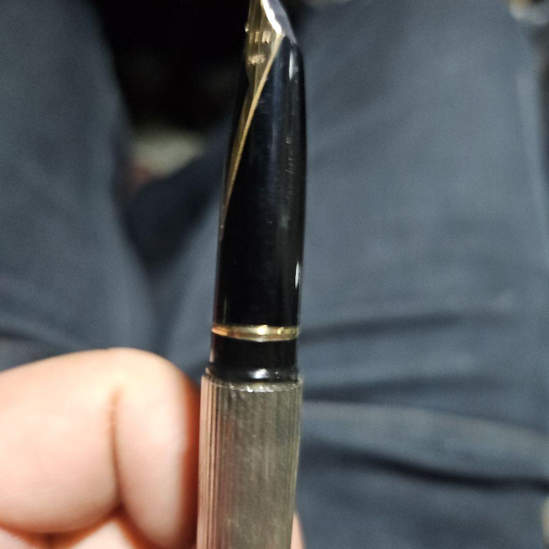 ☆希少☆シルバー ストライプ模様 万年筆