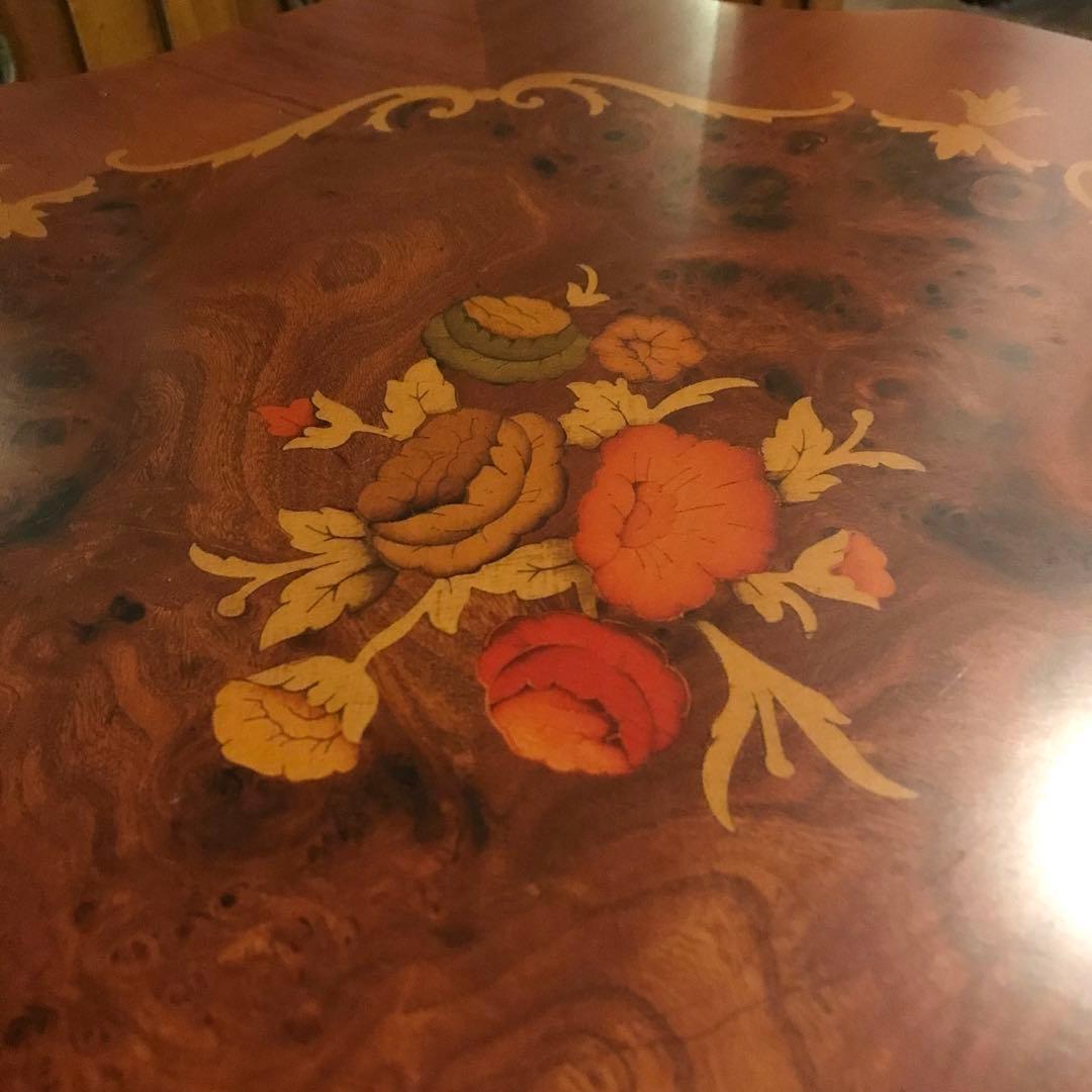 【未使用級】カフェテーブル☆イタリア製　象嵌細工　極美品‼️ アンティーク