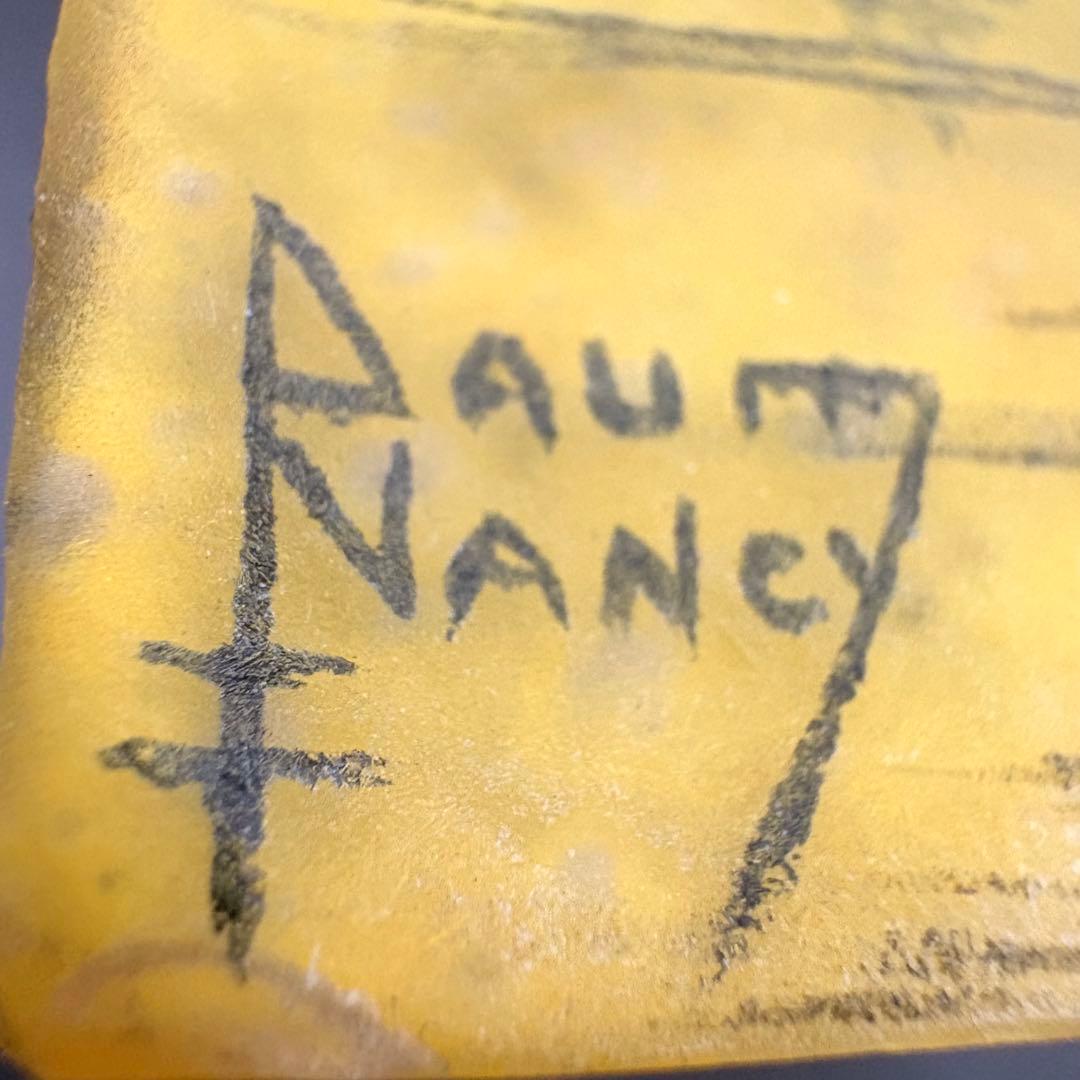 美品 ドームナンシー 帆船文花瓶 フラワーベース ヨット ウランガラス daum