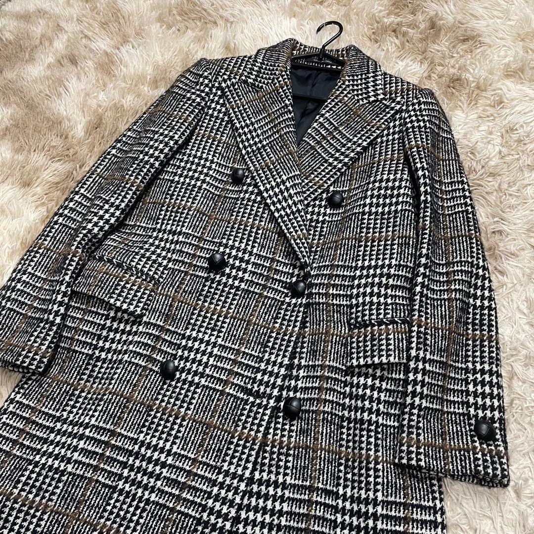 ほぼ未使用 タリアトーレ チェスターコート ダブルブレスト ツイード レディース