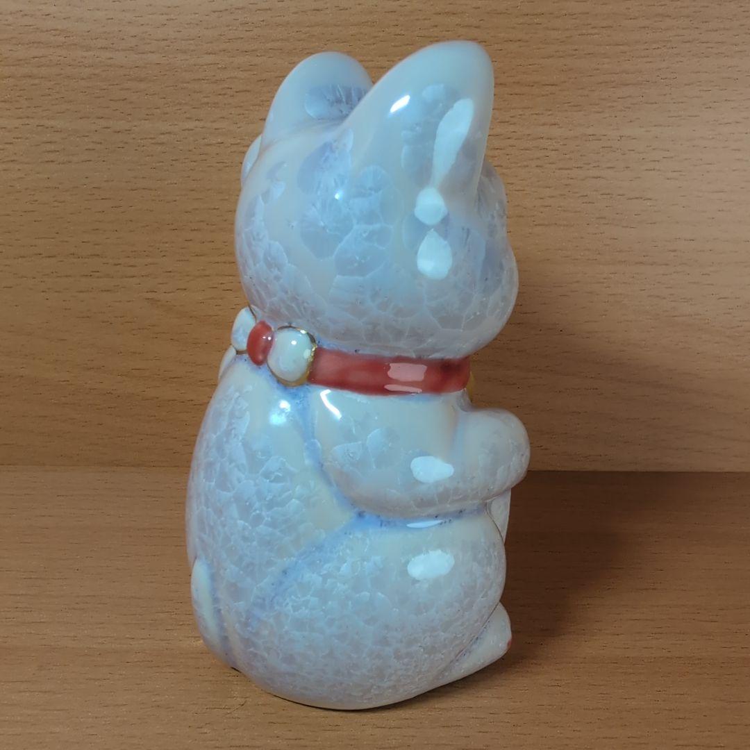陶あん　陶葊　招き猫　金色の鈴付き　花結晶　京焼　清水焼　箱付き