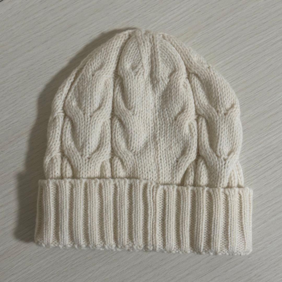 美品✨MONCLER モンクレール　アイボリー　キッズ　ビーニー　ケーブル編み