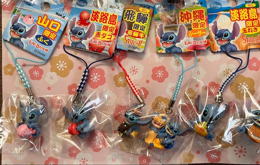 激レア◎ご当地スティッチ福岡限定等◎根付・ビーズストラップ◎50個セット