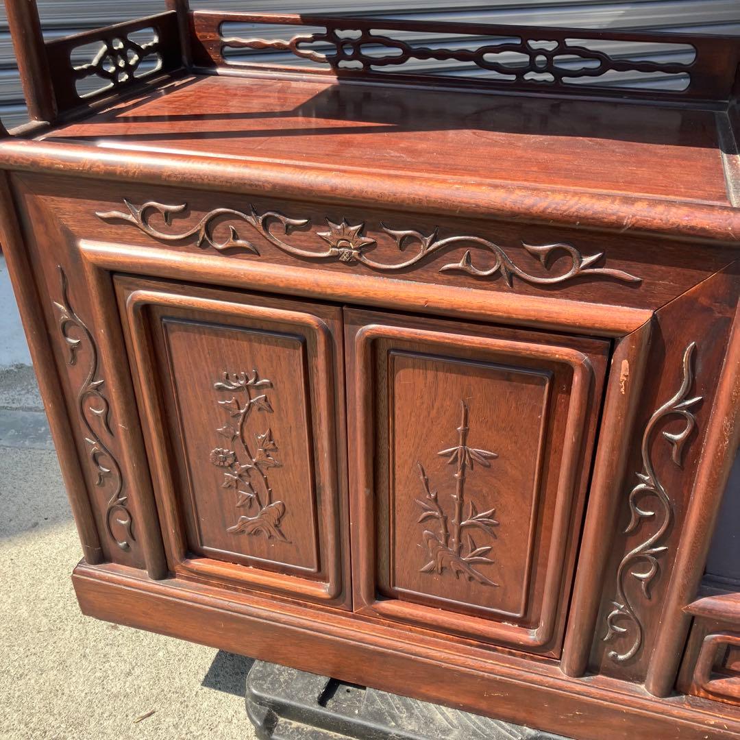 唐木家具 銘木 茶箪笥 飾り棚 中国茶棚 サイドボード ビンテージ ヴィンテージ