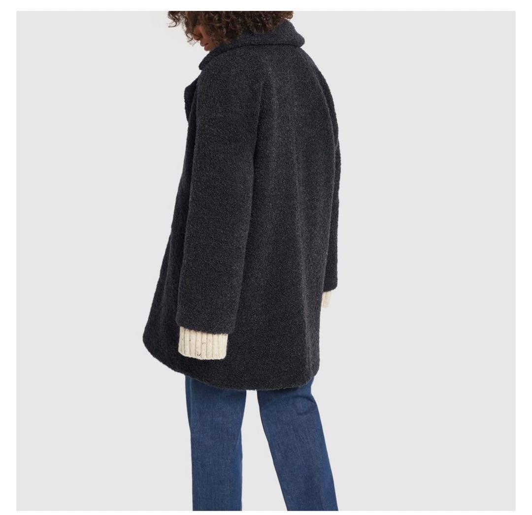 GANNI Recycled wool-blend bouclé coat