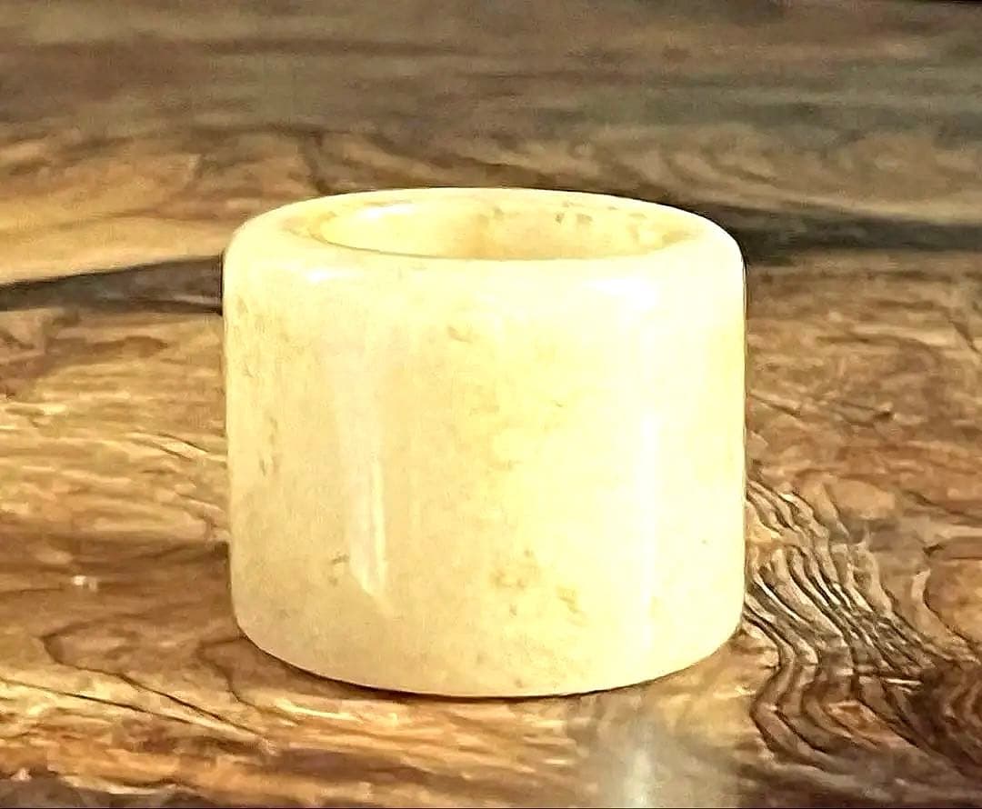 中国美術 清朝時代 古和田玉彫り 素紋板指