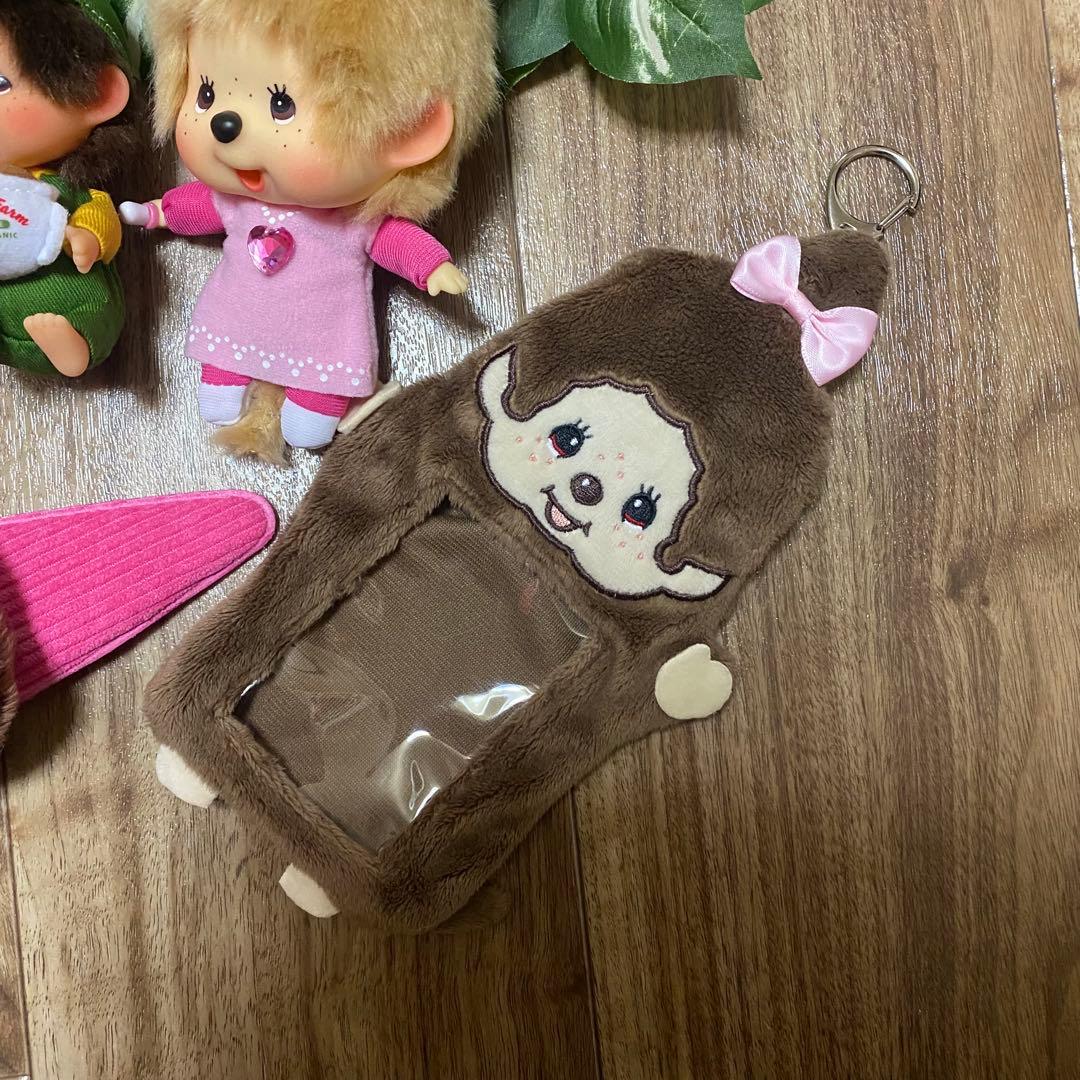 希少　モンチッチぬいぐるみキーホルダー ゴールド 香港限定コーヒー女の子ポーチ