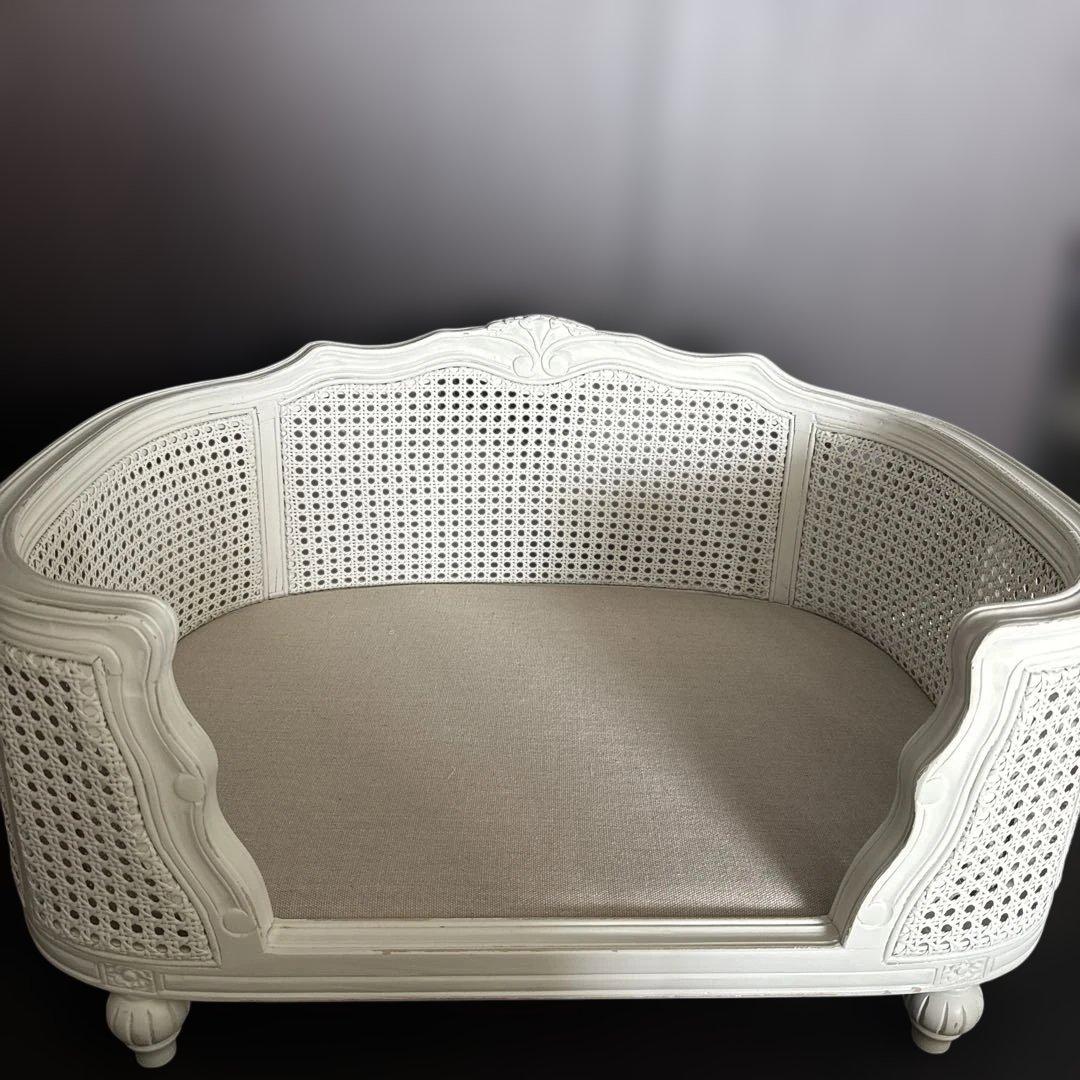 LORD LOU ペットベッドArthurケーン編み　リネンエクリュ