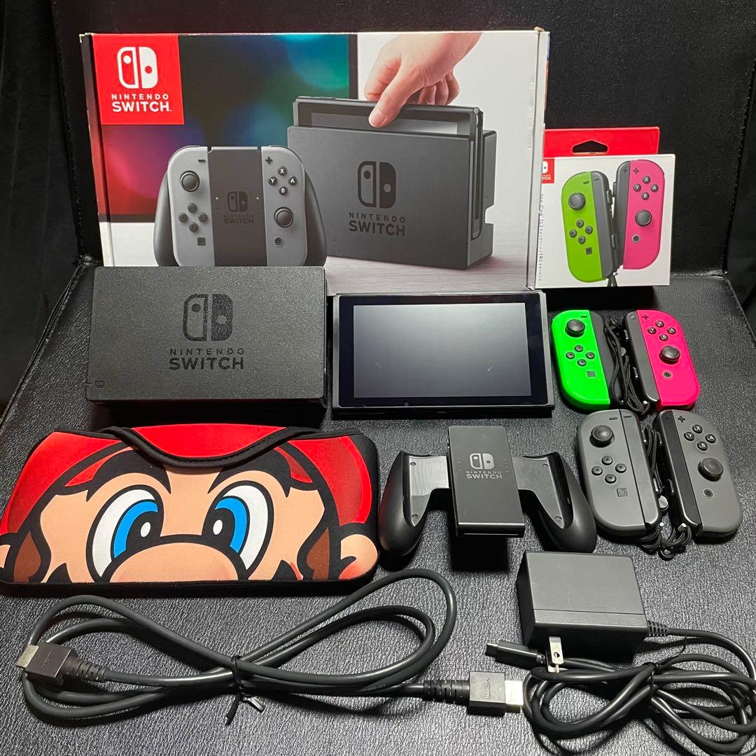 Switch 本体 グレー ネオンピンク ネオングリーン 付属品付き 箱付き