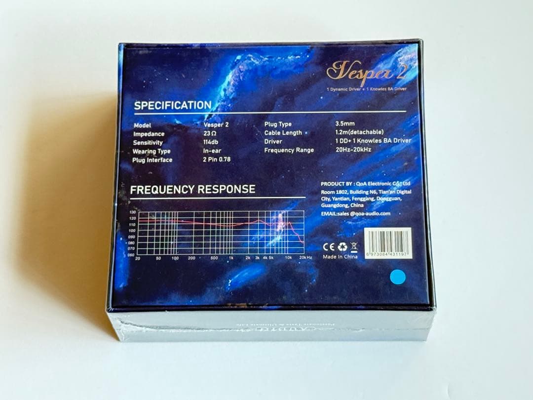 【未使用/未開封】 QoA Vesper2 ブルー 3.5mm イヤホン