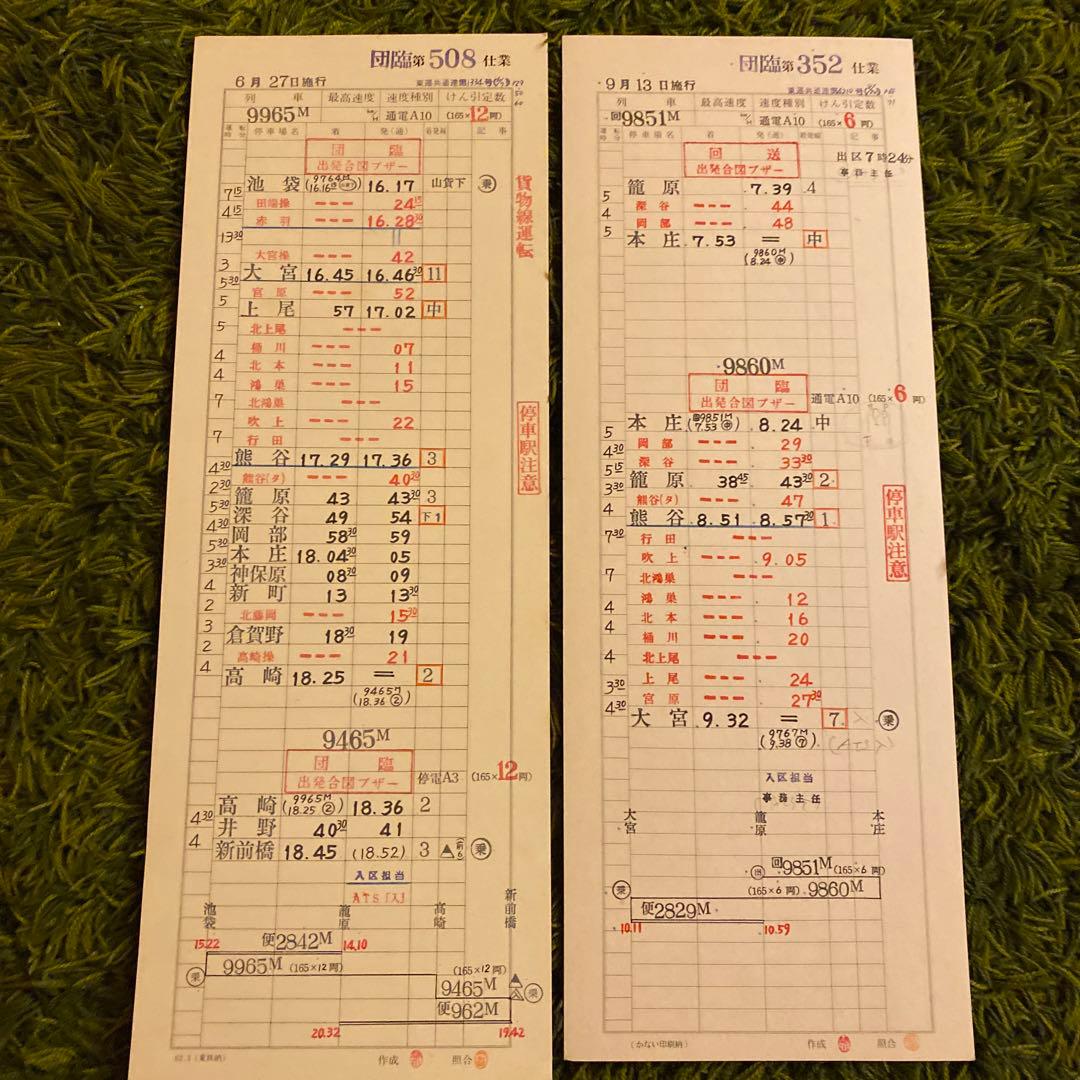 鉄道　スタフ　籠原区　団臨　14行路